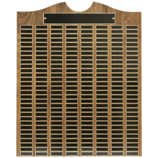 28" x 35" American Walnut Roster Plaque w/ 240 Plates