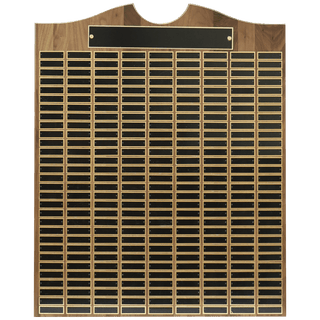 28" x 35" American Walnut Roster Plaque w/ 270 Plates