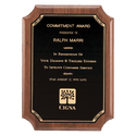 Walnut Plaque with Gold Border Black Laserable Brass 11" x 15" American Plate