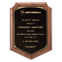 Walnut Plaque with Gold Border Laserable Black Brass 11" x 15" American Plate