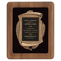 Walnut Frame w/Black Velour Back/Bronze Finish Frame/Black Brass 14" x 17" American Plate