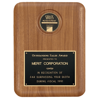 7" x 8" American Walnut CAM Plaque with Black Brass Plate (Medallion Sold Separately)
