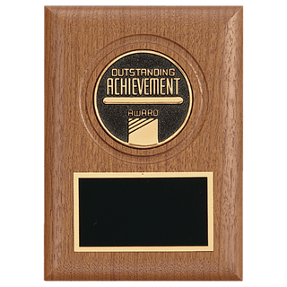 5" x 7" American Walnut CAM Plaque with Black Brass Plate (Medallion Sold Separately)