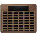 Walnut 80 Plate Perpetual Plaque with Black Brass 22" x 30"/Plates 7/8" x 2 3/4" American Plated Steel Plates
