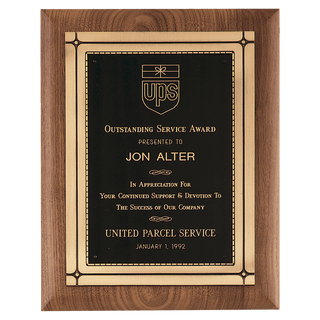11" x 14" American Walnut Plaque with Antique Bronze Casting & High Quality Phoenix Frame Casting