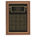 Walnut 48 Plate Perpetual Plaque with Black Brass 18" x 25"/Plates 7/8" x 2 3/4" American Plates