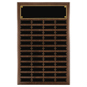Walnut 48 Plate Perpetual Plaque with Black Brass 16" x 24"/Plates 1" x 3 1/4" American Plates