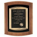 Walnut Frame with Black Velour Background and Back Laser Engravable Plate in an Antique Bronze 14" x 17" American Finished Frame Casting