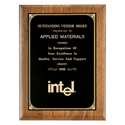 Walnut Plaque with Gold Border Laserable Black Brass 9" x 12" Coventry Series American Plate