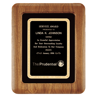Walnut Airflyte Frame w/Black Velour & Black 12" x 15" American Florentine LaserFX Plate