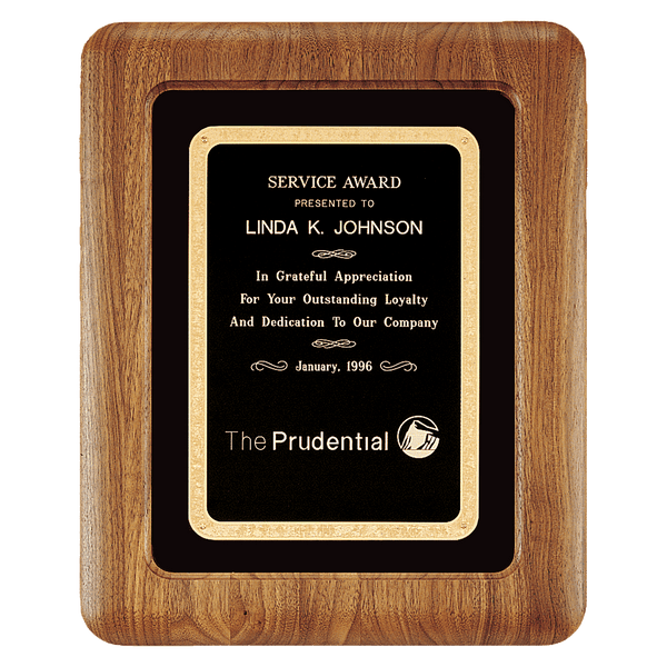 Walnut Airflyte Frame w/Black Velour & Black 12" x 15" American Florentine LaserFX Plate
