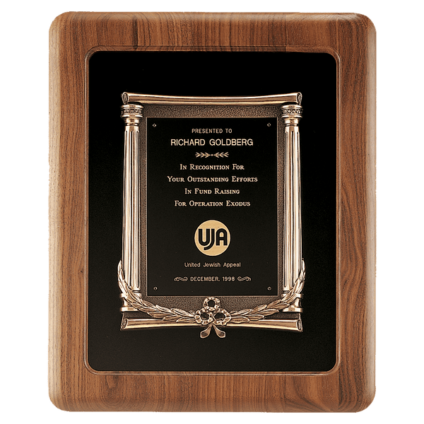 Walnut Frame w/Black Back/Antique Bronze Cast Frame/Black Brass 14" x 17" American Plate