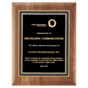 Walnut Plaque with Black/Gold Florentine Border Textured Black 2 8" x 10 1/2" American LaserFX Plate