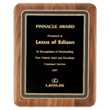 Walnut Plaque with Black/Gold Florentine Border Textured Black 7" x 9" American LaserFX Plate