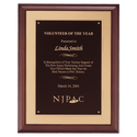 Cherry Finish Plaque with Black Laserable Brass Plate on a Gold 11" x 14" Hand Rubbed Embossed Back Plate