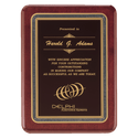Rosewood Piano Finish Plaque with Black/Gold 9" x 12" Florentine Design LaserFX Plate