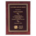 Rosewood Piano Finish Plaque with Gold Florentine Border Laserable Black Brass 8" x 10" Airflyte Premium Plate
