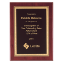 Rosewood Piano Finish Plaque with Gold Border FLorentine Border Black 7" x 9" Airflyte Premium LaserFX Plate
