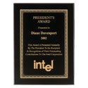 Black Piano Finish Plaque with Gold Florentine Border Laserable Black Brass 11" x 14" Airflyte Premium Plate