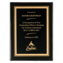 Black Piano Finish Plaque with Gold 7" x 9" Airflyte Premium Florentine Border LaserFX Plate