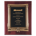 Rosewood Piano Finish Plaque, Antique Bronze Frame Casting, Black Brass 10 1/2" x 13" Plate