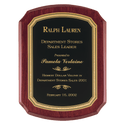 Rosewood Piano Finish Plaque with Black/Gold 8" x 10 1/2" Airflyte Florentine Border LaserFX Plate