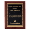 Rosewood Piano Finish Plaque with Gold Border Black 2 7" x 9" Airflyte Premium LaserFX Plate