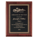 Rosewood Piano Finish Plaque wtih Gold Border Black Laserable Brass 8" x 10 1/2" Airflyte Premium Plate