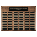 Walnut 48 Plate Perpetual Plaque with Black Brass 20" x 30"/Plates 1 1/2" x 3 3/4" American Plates