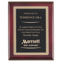 Rosewood Piano Finish Plaque with Gold Border Black 7" x 9" Airflyte Premium LaserFX Plate