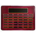 Rosewood Piano Finish 36 Plate Perpetual Plaque with Black Brass 15" x 21"/Plates 7/8" x 2 3/4" Plates
