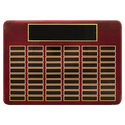 Rosewood Piano Finish 60 Plate Perpetual Plaque with Black Brass 15" x 21"/Plates 7/8" x 2 3/4" Plates