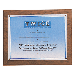 10 1/2" x 13- Holds 8 1/2" x 11" Solid Walnut Certificate Plaque with Plexiglass Cover