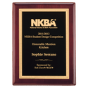 Rosewood Piano Finish Plaque with Textured Black/Gold 8" x 10" Airflyte Florentine Border LaserFX Plate