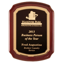 Rosewood Piano Finish Plaque with Textured Black/Gold 3 9" x 12" Airflyte Florentine Border LaserFX Plate