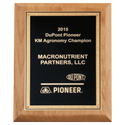 Alder Wood Plaque with Black Textured Gold 8" x 10" Natural Florentine Bordered LaserFX Plate
