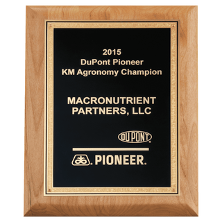 Alder Wood Plaque with Black Textured Gold 8" x 10" Natural Florentine Bordered LaserFX Plate