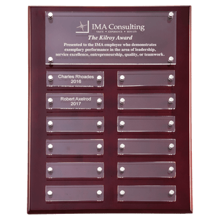 9x12 Rosewood High Gloss Plaque with Acrylic Engraving Plates
