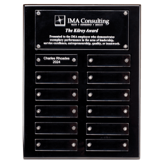 Black High Gloss Plaque with 12 Acrylic Engraving Plates