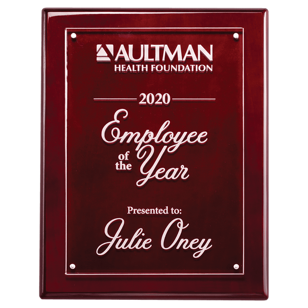 Rosewood 8x10 High Gloss Plaque wtih Acrylic Engraving Plate