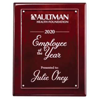 Rosewood 9x12 High Gloss Plaque with Acrylic Engraving Plate