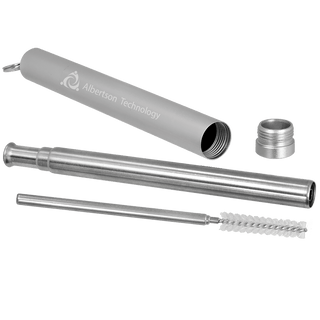 9 1/4" Collapsible Metal Straw with Case and Cleaning Brush