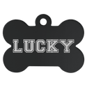Black 1 1/4" x 3/4" Laserable Anodized Aluminum Bone Pet Tag