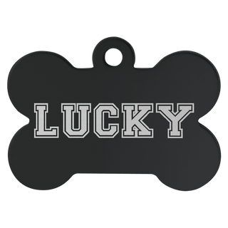 Black 1 1/4" x 3/4" Laserable Anodized Aluminum Bone Pet Tag