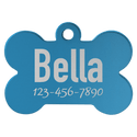 Blue 1 1/4" x 3/4" Laserable Anodized Aluminum Bone Pet Tag