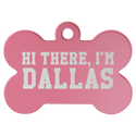 Pink 1 1/2" x 1" Laserable Anodized Aluminum Bone Pet Tag