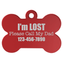 Red 1 1/2" x 1" Laserable Anodized Aluminum Bone Pet Tag