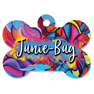 1 1/2" x 1" Sublimatable Gloss White Aluminim Bone Pet Tag