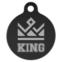 Black 1" Laserable Anodized Aluminum Round Pet Tag with Tab