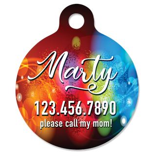 1 1/4" Gloss White Sublimatable Aluminum Round Pet Tag with Tab